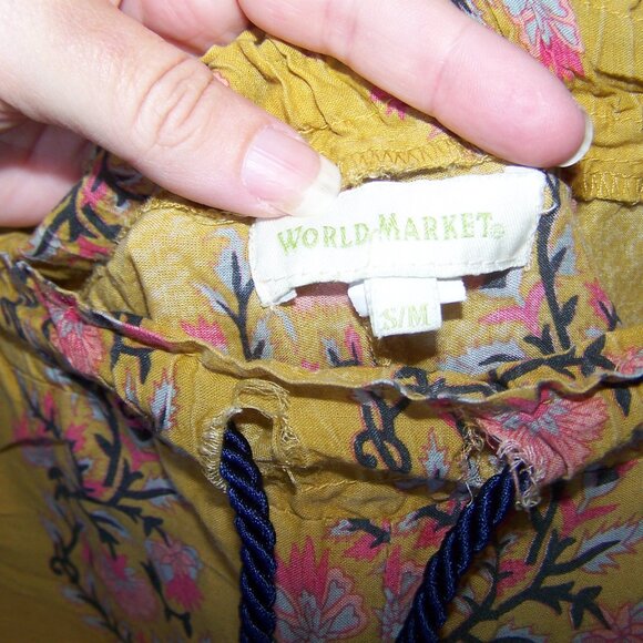 World Market Side Slit Drawstring Waist Pants Sz S/M - Picture 6 of 6